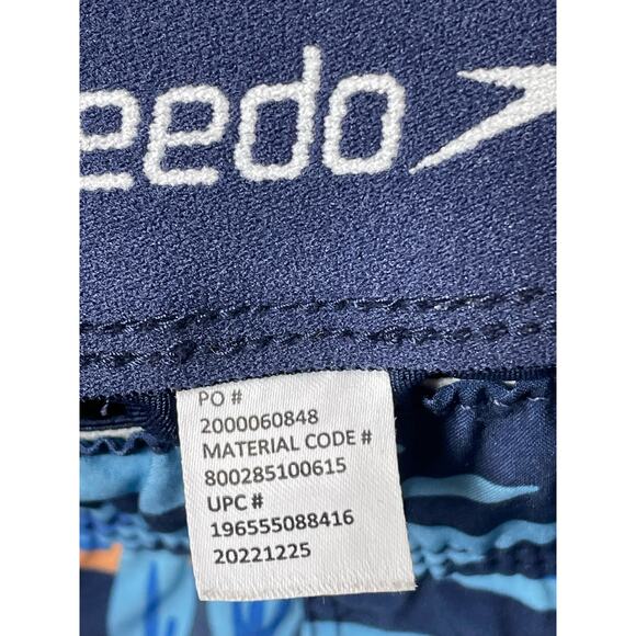 Speedo Mens Swim Trunks Shorts Blue Tropical Palm Size XL Hydro Volley Lined - Picture 4 of 6